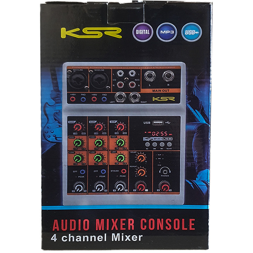 Mesa De Som 4 Canais Interface USB Bluetooth Phantom KSR KTL4 (DS)